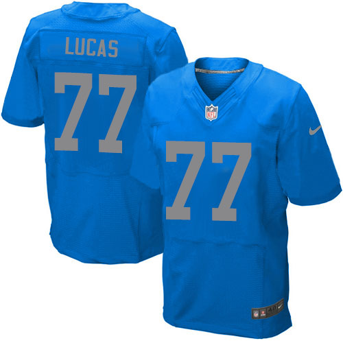 Men's Elite Cornelius Lucas Nike Jersey Blue Alternate - #77 NFL Detroit Lions